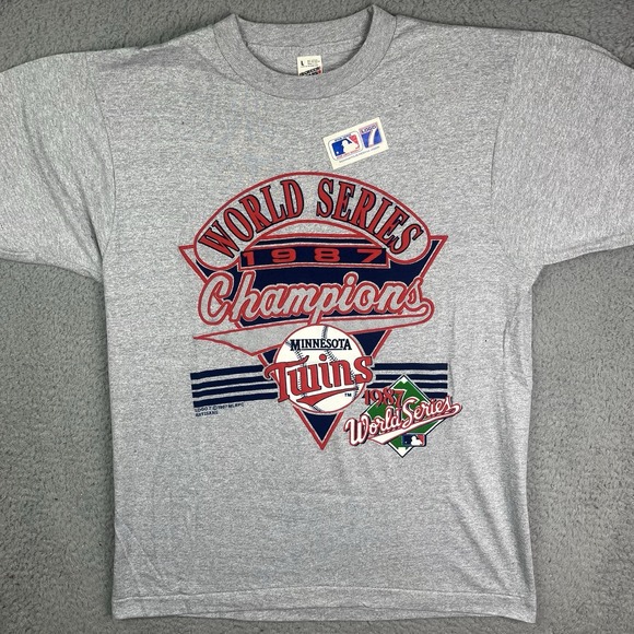 Other - Vintage 1987 Minnesota Twins World Series Champions T Shirt Sz LG Single‎ Stitch